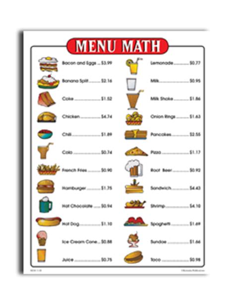 Engage your students with these math worksheets. Menu Math for Beginners (Activity Book)