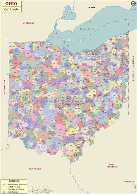 Printable Ohio Zip Code Map