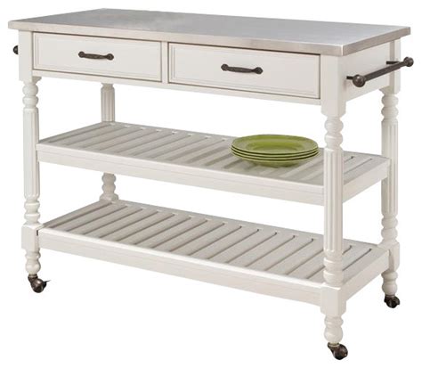 The stainless steel top kitchen cart is the perfect addition to any kitchen space. Stainless Steel Kitchen Cart traditional-kitchen-islands ...