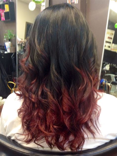 Black To Red Ombré Hair Highlights Hair Styles Ombre Hair Color