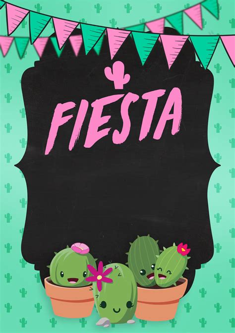 Birthday Card Cactus Fazendo A Nossa Festa