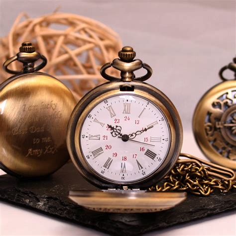 Personalised Bronze Pocket Watch Compass Design By Tsonline4u