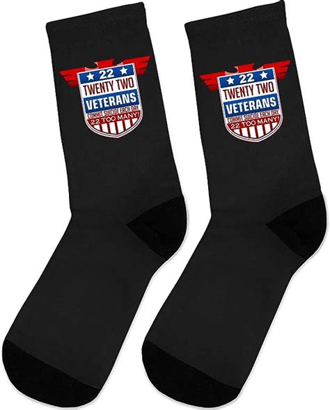 22 Twenty Two Veterans Commit Suicide Each Day Socks At Amazon Mens