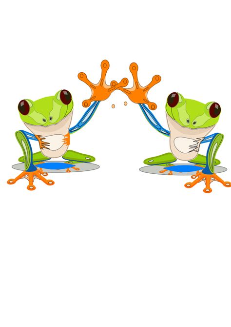 Two Frogs Waving Clip Art At Vector Clip Art Online