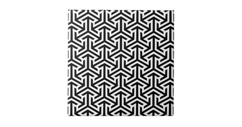 Black And White Geometric Pattern Tile Zazzle