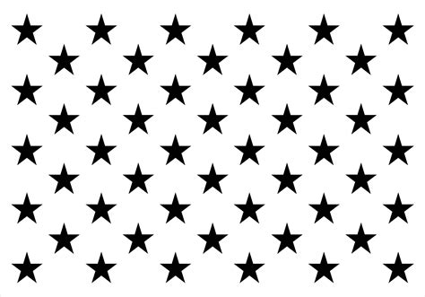 Usa Star Flag Template And 50 1 Inch Stars In 2020 Star Template