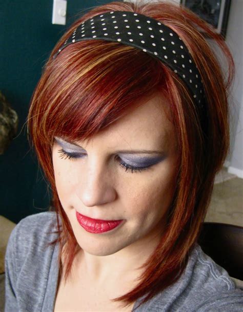 This lovely short blonde bob hairstyle can be flattering on. New Hair : Red Hair Highlights