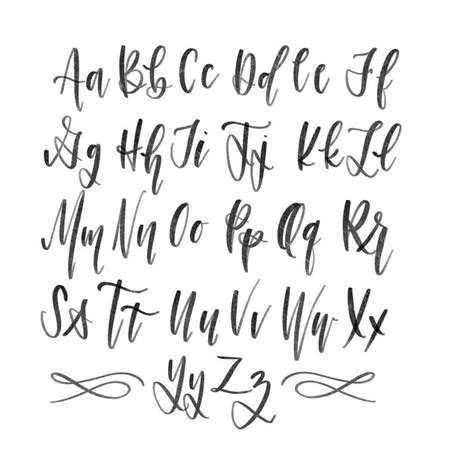 Modern Calligraphy Alphabet Hand Lettering Alphabet English