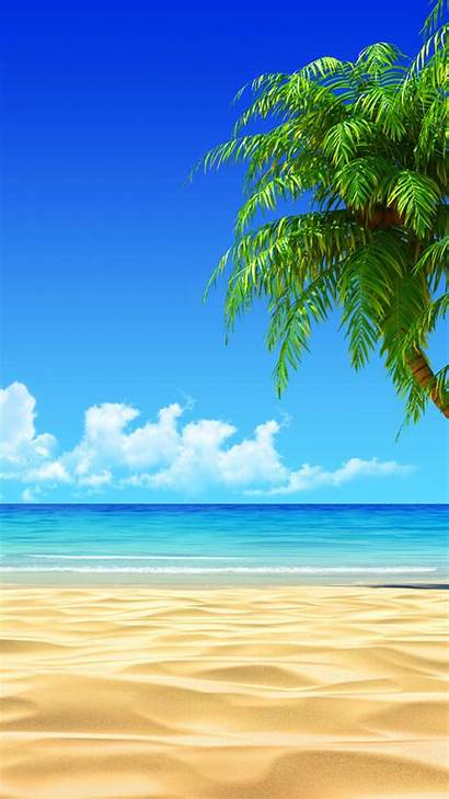 Tropical Iphone Beach Coconut Tree Plus Illustration