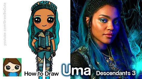 How To Draw Uma Disney Descendants 3 Cute Disney Drawings Cute