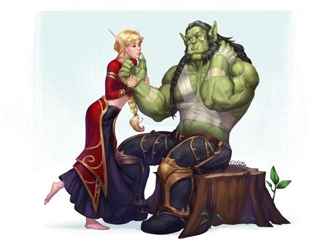 A While Back A Picture Of A Blood Elf Kissing An Orcs Boo Boo Was