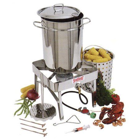 Fryer package includes a turkey rack and lifter hook for safe handling and a 12'' deep fry meat thermometer to check the cooking progress. Sale +!+Bayou Classic Complete Stainless Steel Turkey ...
