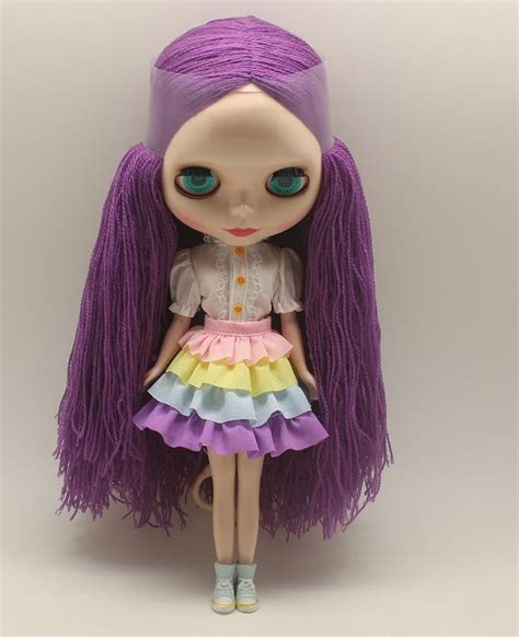 Takara 12 Nude Neo Blythe Nude Doll From Factory Purple Kinky Curly Hair Bl041 Ebay