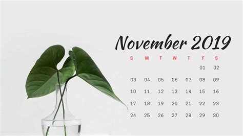 November 2019 Calendar Wallpaper