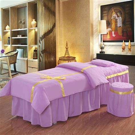 4 Pcs Beauty Salon Sheet Quilt Cover Sets Massage Parlour Spa Beauty