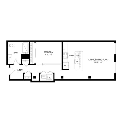 One Bedroom Apartment In Walkers Point Floor Plan A Serif