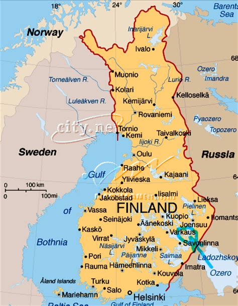 Die russische föderation ist ein staat im nördlichen eurasien und wird vom polarkreis durchschnitten. Finnlandkarte