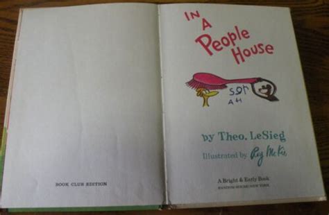 1972 Vintage In A People House Written By Theo Lesieg 1st Edition Ebay