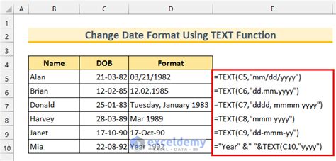 How To Change Date Format In Excel Using Formula