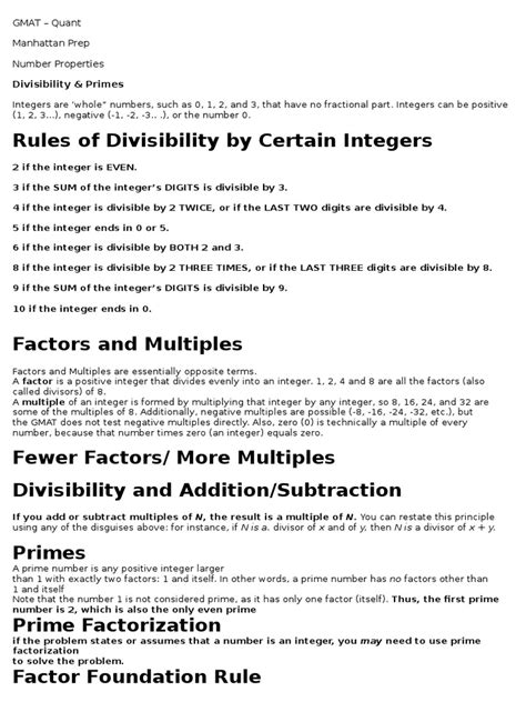 Gmat Quant Formulaes Cheat Sheet Numbers Prime Number