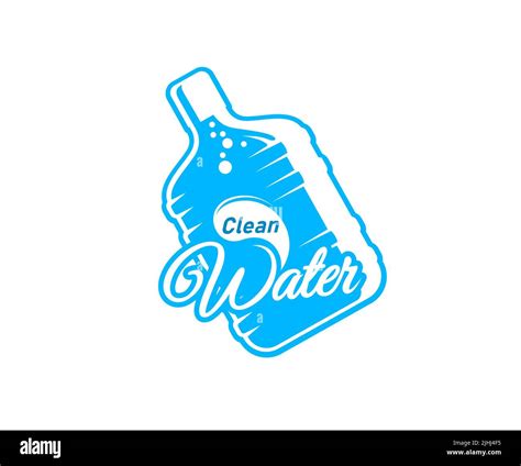 Water Delivery Icon Bottle And Bubbles Of Clean Water In Blue Gallon