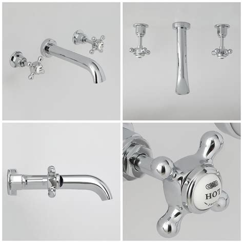 Um den waschtisch herum können auf der ablagefläche alle erforderlichen produkte für die tägliche körperhygiene abgestellt werden. Elizabeth - Traditionelle 3-Loch Waschtisch-Wandarmatur ...