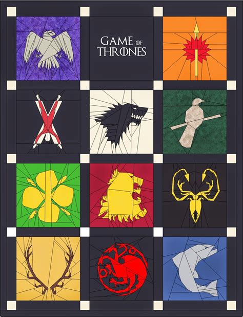 The Game Of Thrones Logo Is Shown In Different Colors And Sizes
