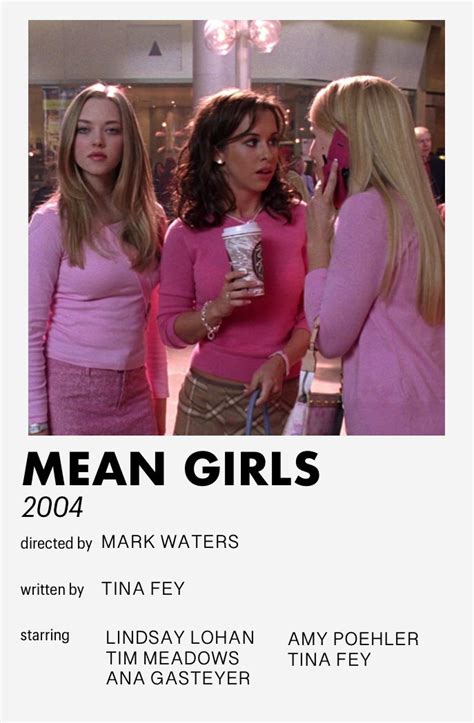 Mean Girls Minimalistic Movie Poster Mean Girls Movie Indie Movie
