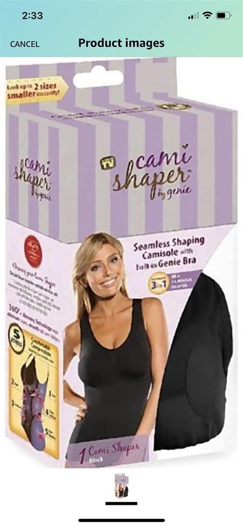 Cami Shaper By Genie Seamless Shaping Camisole With Built In Genie Bra Xl Ebay