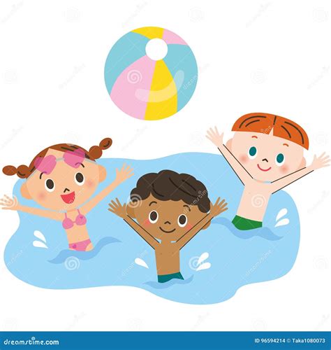 Niños Que Juegan En El Agua Ilustración Del Vector Ilustración De