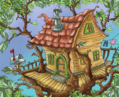 Tree House Painting By Hank Nunes Fine Art America