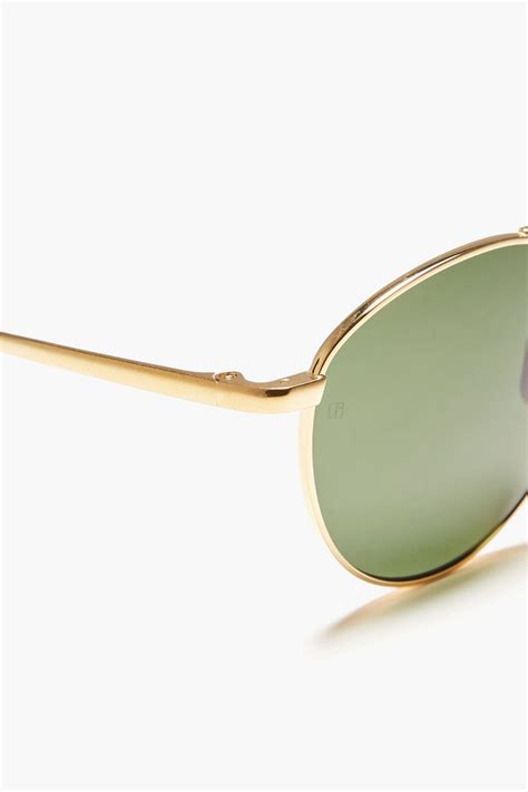 Linda Farrow Aviator Style Gold Tone And Titanium Sunglasses The Outnet