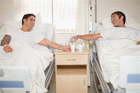 Patients Talking In Hospital Beds Stock Photo Dissolve