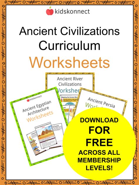 Ancient Civilizations Curriculum Worksheets And Lesson Plan