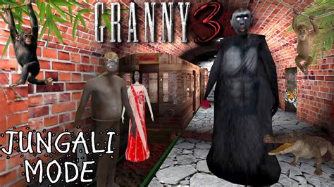 Granny 3 Train Escape Gorilla 🦍 Granny Aur Bandar 🐒 Grandpa Youtube