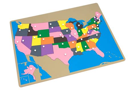 Montessori Materials Puzzle Map Of Usa Premium Quality