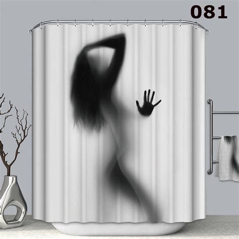 180cm The Sexy Shadow Shower Curtain Bathroom Curtain High Definition 3d Printing Water Proof