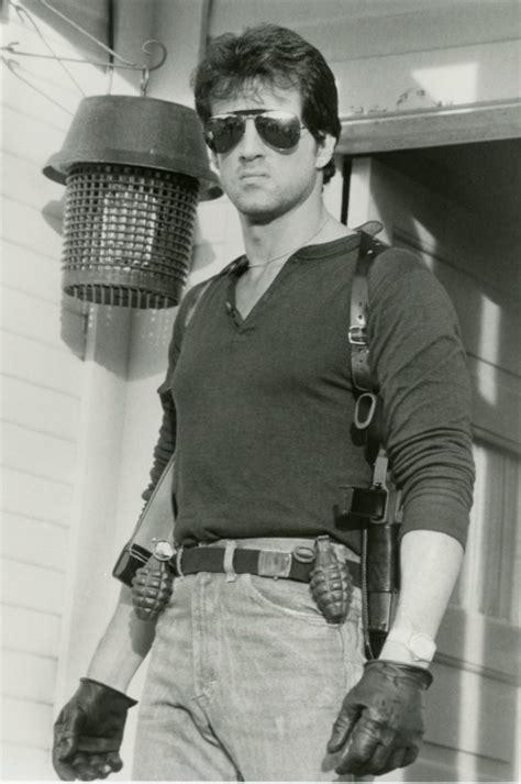 The studio rejected the idea for being too expensive and stallone left the movie. Sylvester Stallone as Marion Cobretti in "Cobra",...