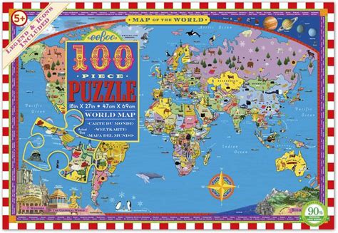 World Map 100 Piece Puzzle By Eeboo Barnes And Noble