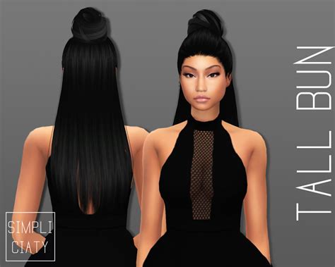 Sims 4 Cc Hair Buns Sims 4 Cc Custom Content Hairstyle Ponytail