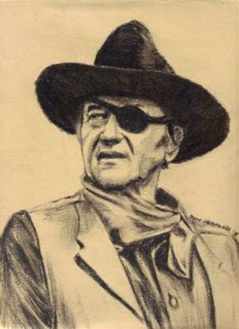 John Wayne Charcoal Drawing By Jodie Hammonds
