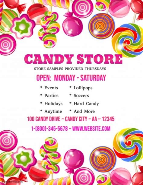 Candy Shop Candy Shop Candy Store Design Store Flyers