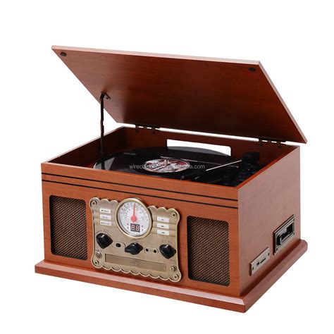 Hot Sell Vintage Wooden Retro Style Record Player With Cassette Cd Player Buy Vinyl Turntable