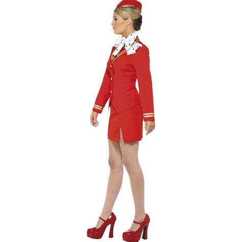 Sexy Stewardess Kostüm Flugbegleiterin Rot M 40 42 Stewardessenkostüm