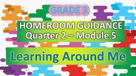 Homeroom Guidance Grade Quarter Module Tagalog Learning Around Me Youtube