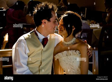 Mixed Race Wedding Marriage Stock Photo Alamy