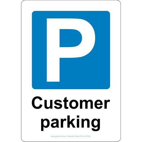 Customer Parking Sign Jps Online