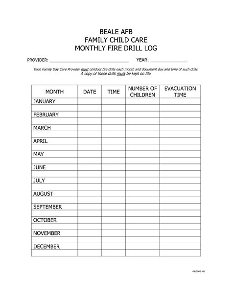 Fire Drill Form Template Card Template