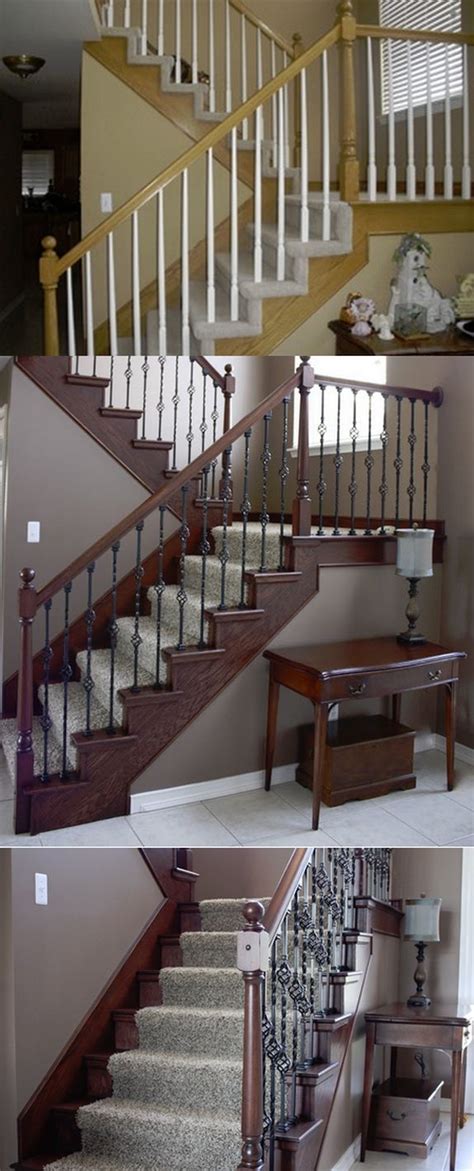Staircase Makeover~before And After Basement Remodeling Fireplace