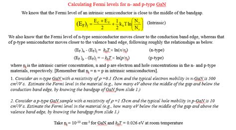 Fermi level in extrinsic semiconductors. Fermi Level In Intrinsic Semiconductor Formula ...